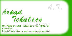 arpad tekulics business card